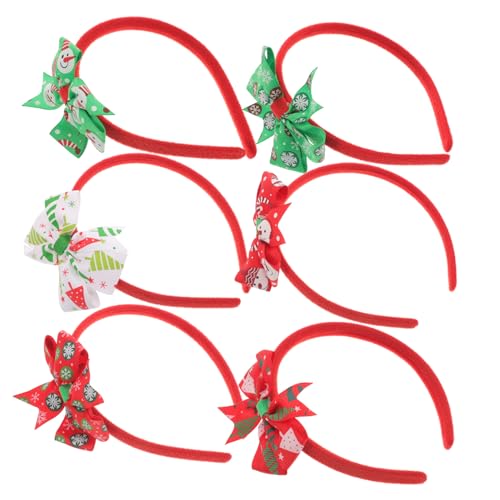 Ipetboom 6stücke Teiliges Mädchen Weihnachts Haarreifen Mit Schleife Farbenfrohe Haarschmuck Für Mädchen Weihnachtsdeko Für Partys Und Feiern Und Leicht Zu Tragen von Ipetboom