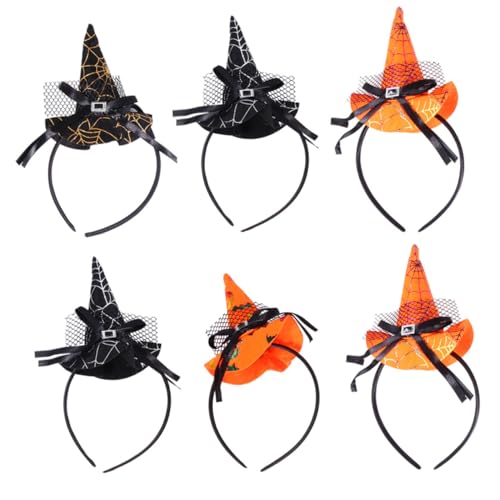 Ipetboom 6stücke Hexenhut Haarreif Für Halloween Lustige Kopfbedeckungen Mit Klaren Mustern Und Einzigartigem Design Für Partys Festivals Und Kostüme von Ipetboom
