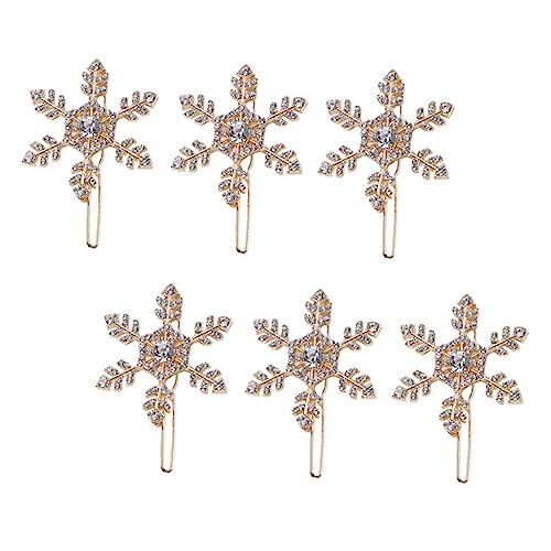 Ipetboom 6stücke Schneeflocke Form Haarnadel Weihnachts-haarspangen Party-dekor Haarschmuck Für Mädchen Frauen von Ipetboom
