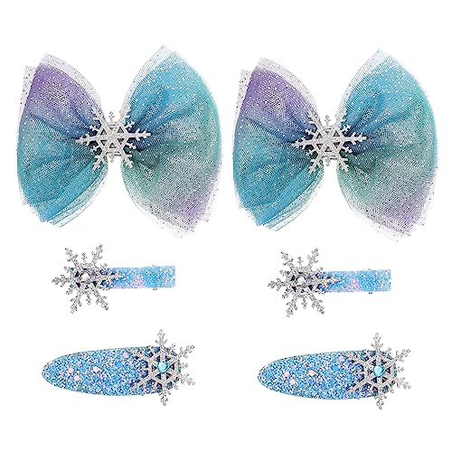 Ipetboom 6stücke Teiliges Weihnachts Haarschmuck Mit Schneeflocken Und Schleifen Haaraccessoires Für Mädchen Festliche Dekoration Für Weihnachtszeit von Ipetboom