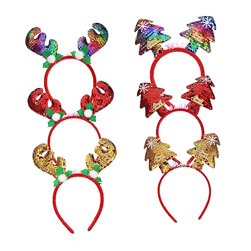 Ipetboom 6stücke Geweih Stirnband Haarreif Weihnachtsstirnband Partyhaarreif Mit Pailletten Weihnachten Baum Dekoration Für Party Cosplay Und Fotografie Requisiten von Ipetboom