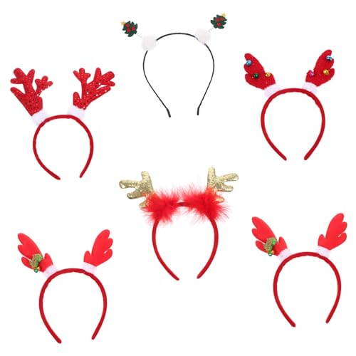 Ipetboom 6stücke Weihnachten Geweih Stirnbänder Festive Haarband Accessoires Für Party Fotoshootings Weihnachtsfeiern Und Andere Anlässe Verarbeitet von Ipetboom