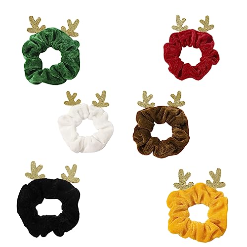 Ipetboom 6stücke Weihnachts-haargummis Geweih-design Elastische Haarbänder Für Damen Haarschmuck Festlichkeiten Und Täglichen Gebrauch von Ipetboom
