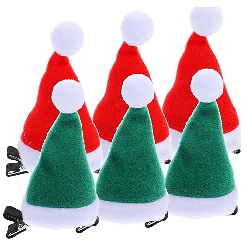 Ipetboom 6stücke Weihnachtsmütze Haarklammern Für Damen Santa Hut Haarclips Rote Und Weihnachts-haaraccessoires Für Festliche Anlässe Starke Und Bequeme Haarspangen von Ipetboom