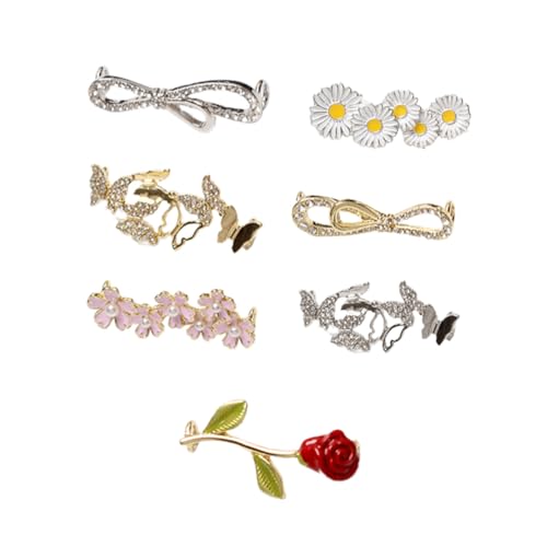 Ipetboom 7 Stück Teiliges Damen Schuhclips aus Legierung mit Eleganten Glitzersteinen Vielseitig Einsetzbar für Flache Schuhe Stiefel und High Heels Einfache Anbringung für Hochzeit und von Ipetboom