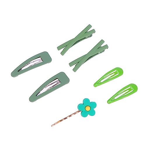 Ipetboom 7 Stück Teiliges Haarklammer Bunte Blumen Haarklammern X Form Haarspangen für Damen und Mädchen Robuste Alligator Snap Clips in Grün Süßer Haarschmuck für Alltag und von Ipetboom