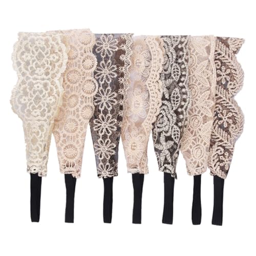 Ipetboom 7stücke Spitzen-stirnband Für Damen Und Mädchen Elastisch Und Atmungsaktiv Für Yoga Laufen Und Training Dekoratives Kopfband Mit Spitze von Ipetboom