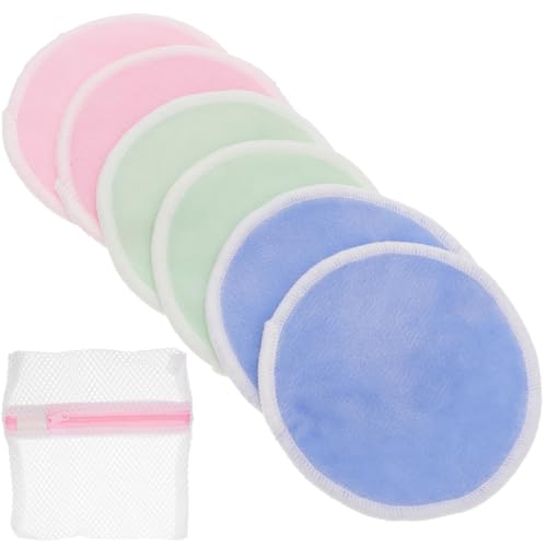 Ipetboom 7stücke Wiederverwendbare Make-up-entferner-pads Aus Bambusfaser Waschbar Für Gesichtspflege Mit Aufbewahrungstasche in Blau Grün Farbe von Ipetboom