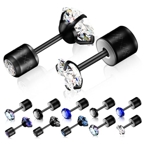 Ipetboom 8 Paare Ohrstecker aus mit Funkelnden Strasssteinen Vielseitiger Schmuck für Damen und Herren und Sichere Ohrstecker für Alltag und Festlichkeiten von Ipetboom
