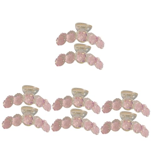 Ipetboom 8 Stk Haarnadel große Haarspangen Haarklammern für Haartopper haarschmuck Haar Klammern dekorative Haarspangen Backenklammern für Haare die Blumen Hai-Clip Mädchen Acryl Rosa von Ipetboom