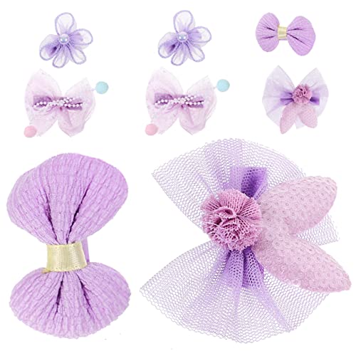 Ipetboom 8 Stk Mesh-schmetterling-haarspange Haarschmuck Aus Perlen Babyschleifen Perlen-haarspange Haarspangen Für Damen Süße Haarspangen Babyhaar Braut Hochzeitsblumen Violett Hasen Ohren von Ipetboom