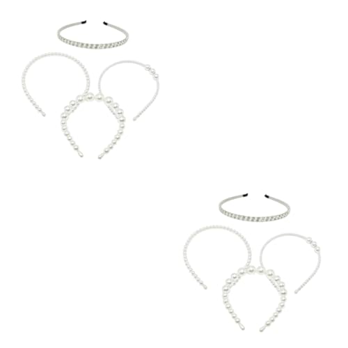 Ipetboom 8 Stk Handgefertigter Kopfschmuck Elegante Bling-kopfbedeckung Haarbänder Geburtstags-stirnband Für Frauen Turbinen Für Damen Haarband High-heel-verzierung Große Perle Haarschmuck von Ipetboom