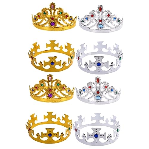 Ipetboom 8 Stk Motorhaube für Männer König und Königin-Stirnband Prinzessinnenkostüm Cosplay Tiara kleidung Rollenspiel-Krone Leistungskrone Abschlussball Suite Hut Kopfbedeckung Kind von Ipetboom