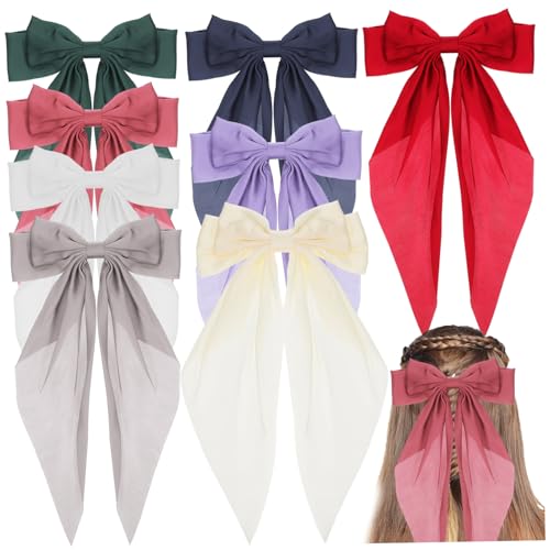Ipetboom 8stücke Große Haarschleifen Für Mädchen Teiliges Aus Bunten Satin-bowknot-haarclips Vielseitige Haaraccessoires Für Frauen Für Besondere Anlässe Und Alltag von Ipetboom