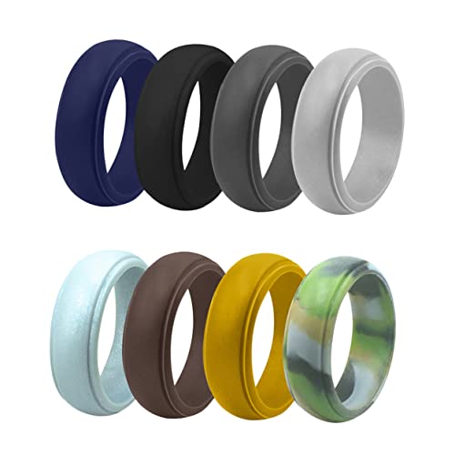 Ipetboom 8 Stücke Silikon Fingerringe Flexible Sport Ringe Bunte Outdoor Ringe für Herren Atmungsaktiv Ergonomisches Design für Sport und Aktivitäten von Ipetboom