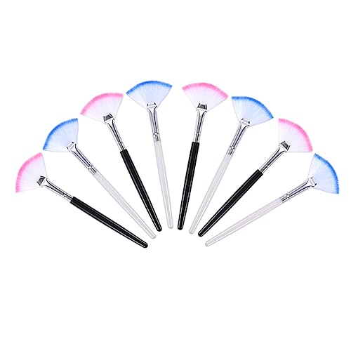 Ipetboom 8 Stück Fächerförmige Gesichtsmaske Langer Griff Kosmetikapplikator für Make Up Waschbar und Ergonomisch Make Up Tools für Kosmetikpinsel für Sanfte Anwendung von Ipetboom