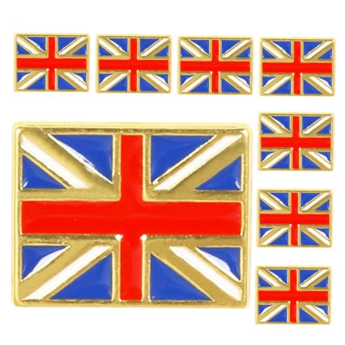 Ipetboom 8 Stück Teiliges Britische Nationalflagge Anstecknadeln aus Metall Union Jack Pin Leichtes Design für Kleidung Rucksack Hut Modische Patriotische Abzeichen von Ipetboom