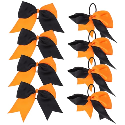Ipetboom 8 Stück Teiliges Cheerleader Haarschleifen aus Strapazierfähigem Webmaterial Große Ponytail Haargummis für Mädchen Sanfte Oberfläche Schont Haare Modisch und Elastisch für von Ipetboom