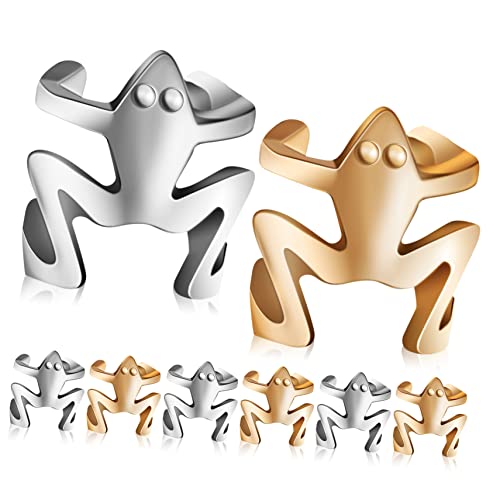 Ipetboom 8stücke Frosch-ohrmanschetten Aus Legierung Nicht Durchdringende Ohrclips Tier Ohrringe Clip Ohrschmuck Für Mädchen Party Und Täglicher Gebrauch von Ipetboom