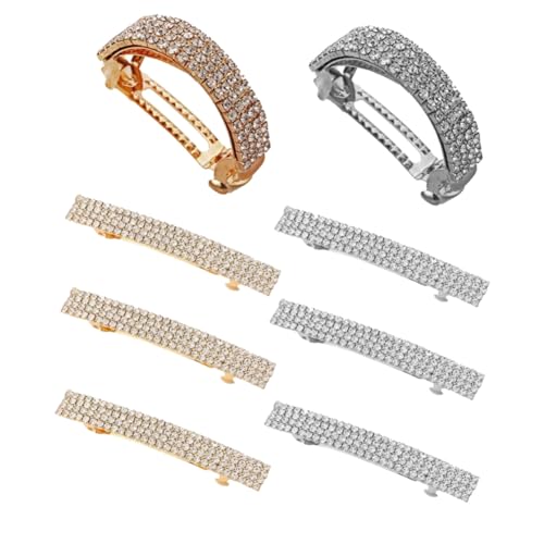 Ipetboom 8 Stück Teiliges Ponytail Cuff mit Glitzernden Strass Haarklammern Haarspangen in Gold und Silber für Mädchen Modisches Haarschmuck Accessoire Geeignet für Alltag und Festliche von Ipetboom