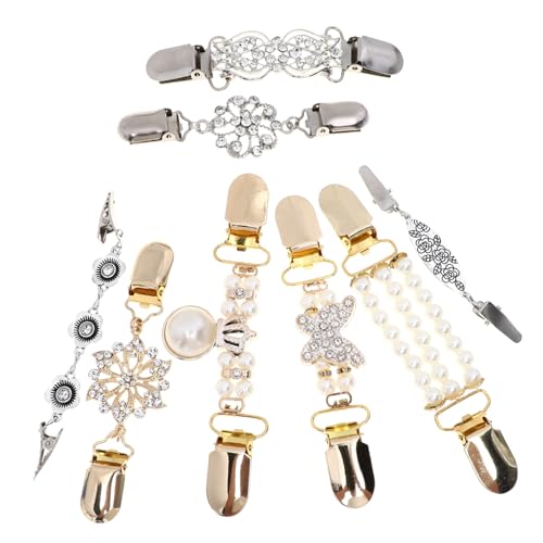 Ipetboom 8 Stück Teiliges Vintage Cardigan Clips Set Modische Sweater Shawl Clips Vielseitige Kleidung Accessoires für Damen Retro Stil Individuelle Broschen für Pullover und Schals von Ipetboom