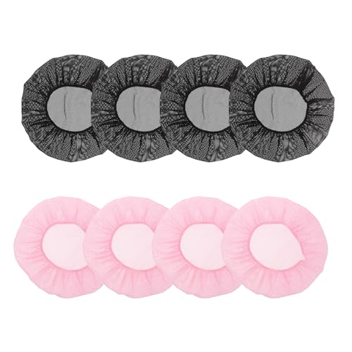 Ipetboom 8-teilige Nachtschlafhauben: Netz-Haarhauben für Damen zum Schutz von lockigem, langem Haar – Schlafmützen in Schwarz und Pink, wiederverwendbar und atmungsaktiv von Ipetboom