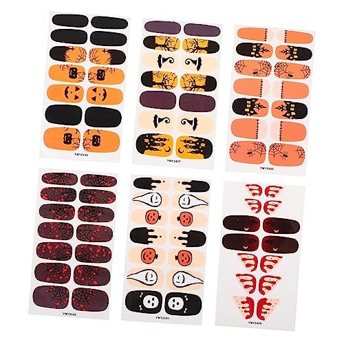 Ipetboom 84stücke Halloween Fingernagel Aufkleber Selbstklebende Nail Art Sticker Für Kreative Maniküre Vielseitige Designs Für Halloween-kostüm Hautfreundlich Und Einfach Anzuwenden von Ipetboom