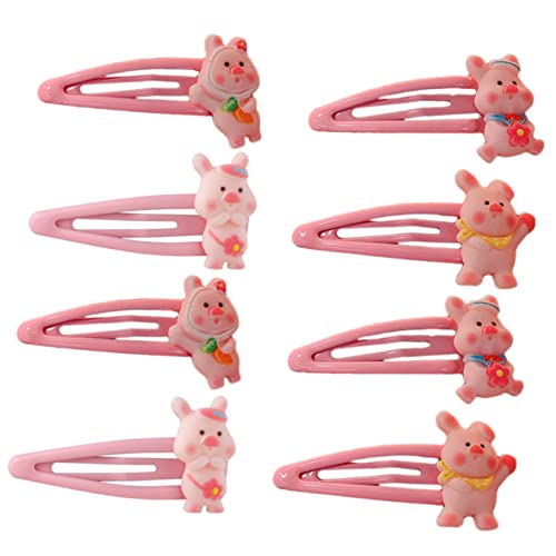 Ipetboom Haarschmuck 8st Seitenclip Kawaii Haarspangen Weihnachtsdekoration Weihnachtsstrumpffüller Kleine Metallhaare Haarnadel Schweinchen Mini Legierung Kleinkind Rosa Haarpflegezubehör von Ipetboom