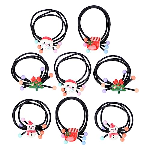 Ipetboom Elastisches Haarband 8St kinder haarschmuck weihnachts haarreif Weihnachtshaar-Accessoires Haargummis aus Stoff sockenschuhe Haarbänder Pferdeschwanzhalter für Mädchen elastisch von Ipetboom