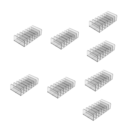 Ipetboom 8St kosmetische Aufbewahrungsbox Klarer Präsentationsständer klarer Buchstopper Rouge für die Wangen Lagerregal Fach Make-up-Aufbewahrungsregal Organizer-Rack für Kosmetikfächer von Ipetboom