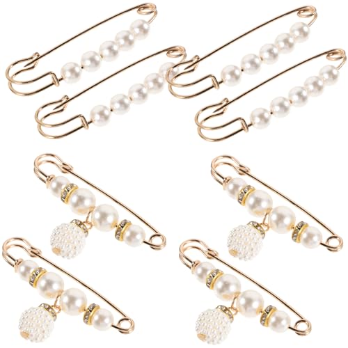 Ipetboom 8Stücke Perlen Broschen Pullover Schal Clips Bundnadel für Verbessertes Tragegefühl Vielseitig Einsetzbar für Kleidung Accessoires von Ipetboom