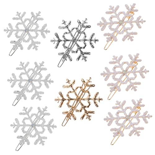 Ipetboom 8stücke Teiliges Weihnachts-sternen-haarspangen Glitzernde Schneeflocken-haarschmuck Für Mädchen Für Festliche Anlässe Und Weihnachtsfeiern von Ipetboom