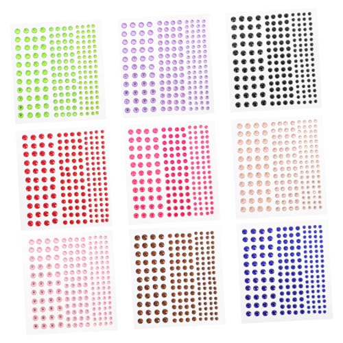 Ipetboom 9blätter Strass Nail Art Aufkleber Selbstklebende Acryl-diamant Eye Sticker Für Kreative Nagelgestaltung Geeignet Für Hochzeiten Festivals Und Partys von Ipetboom