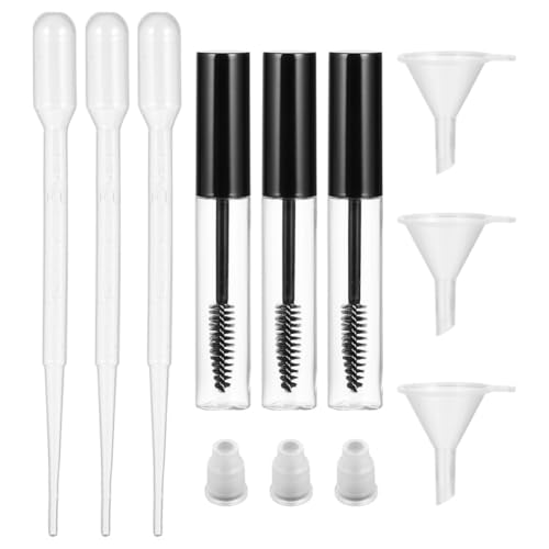 Ipetboom 9 Stück Teiliges Transparentes Kosmetikbehälter Eyelash Tube Leerer Eyeliner Tube Nachfüllbare Flaschen mit Dicht Schließendem Verschluss als Reisebehälter für DIY Wimperntusche von Ipetboom
