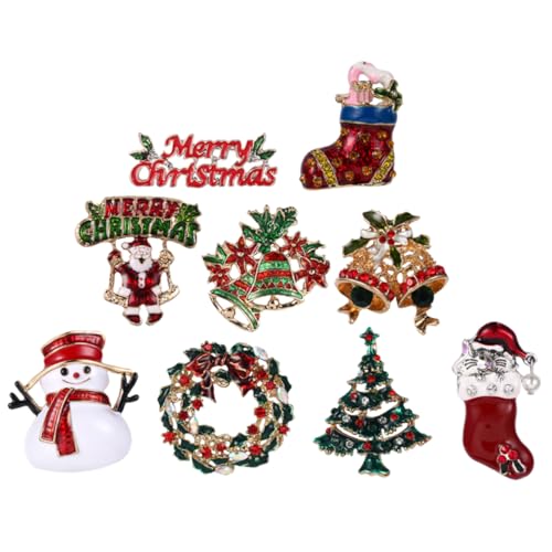 Ipetboom 9 Stück Teiliges Weihnachtsbroschen Kreative Anstecker für Kleidung Taschen und Schals Vielseitig Einsetzbar für Freunde und Familie Zufällige Farbe von Ipetboom