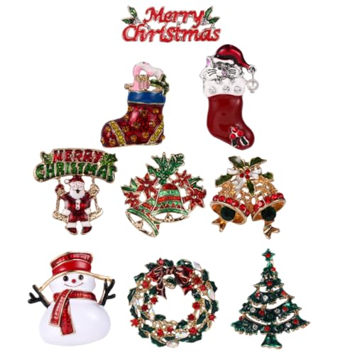 Ipetboom 9 Stück Teiliges Weihnachtsbroschen mit Kreativen Elementen Anstecker für Kleidung Taschen und Dekoration für an Familie und Freunde Zufällige Farbe von Ipetboom