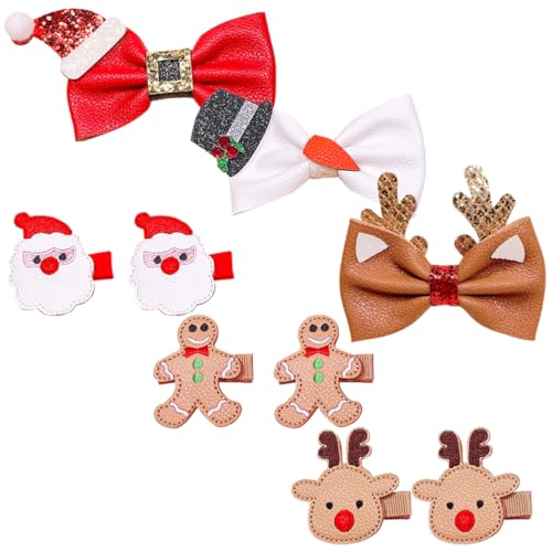 Ipetboom 9St haarspangen haarspange haarspange weihnachten Schleife Haarspange Haarspangen im Retro-Stil Mädchen Haar - Glitzer-Haarspange Weihnachts-Haarschmuck Stoff von Ipetboom