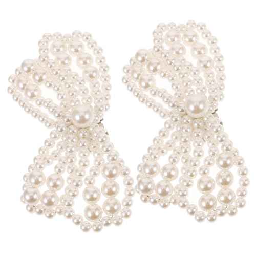 Ipetboom Abnehmbare Perlenschleifen schuhclips für Damen High Heels Dekorative Schuhanhänger mit Schleifen design Leichte und Stilvolle Schuhverzierung für Party Hochzeit und Alltag von Ipetboom