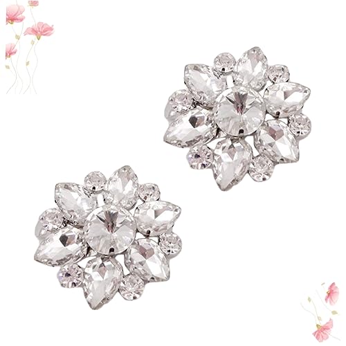 Ipetboom Abnehmbare Schuhclips mit Funkelnden Strasssteinen Silberne Schuhschnallen für Hochzeit Party und Pumps Schuhdekoration für Damen Vielseitige DIY Accessoires von Ipetboom