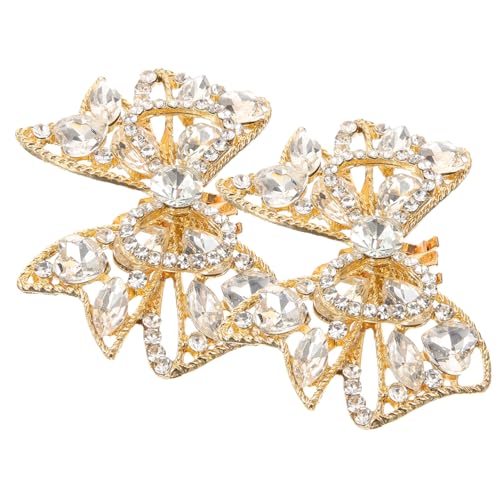 Ipetboom Abnehmbare Strass Schuhclips mit Schleifen design Metalllegierung Hochzeitsschmuck für Damen Vielseitige Schuhdekoration für High Heels Brautschuhe Party und Alltag von Ipetboom