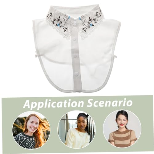 Ipetboom Abnehmbarer Bestickter Fake kragen Damen Halbhemd Spitzenkragen Polyester Bequem Vielseitig Kombinierbar Elegantes Modeaccessoire für Verschiedene Anlässe von Ipetboom