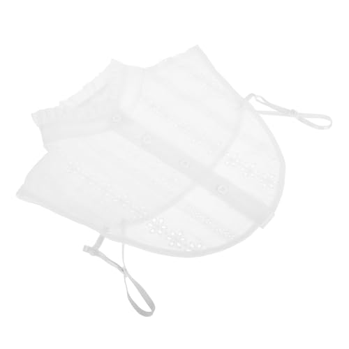 Ipetboom Abnehmbarer Damen Fake Collar mit Rüschensaum Weicher Baumwollkragen Weiß Modischer Einsteckkragen für Blusen Pullover und Kleider Eleganter Krageneinsatz für Frauen Vielseitiges von Ipetboom