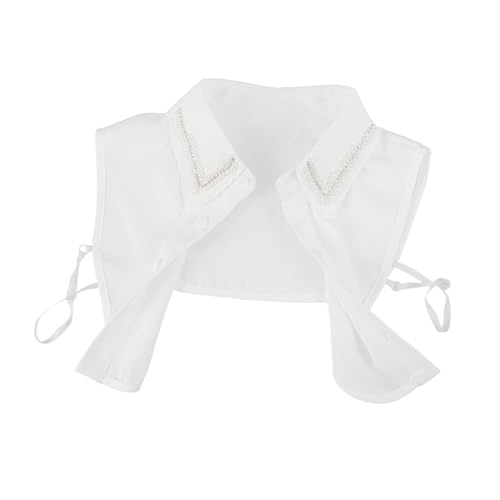 Ipetboom Abnehmbarer Fake Collar mit Strass und Perlenstickerei Weißer Modischer Krageneinsatz für Damen und Herren Vielseitig Einsetzbar für Verschiedene Anlässe und Stilvolle Outfits von Ipetboom