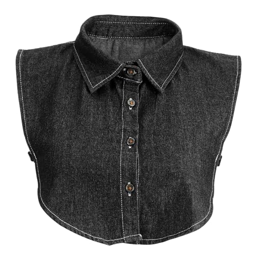 Ipetboom Abnehmbarer Fake Denim Für Damen Modisches Freizeit Accessoire Vielseitig Kombinierbar Mit Pullovern Shirts Jacken Atmungsaktiv Leicht von Ipetboom