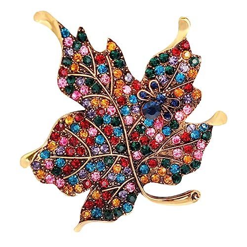Ipetboom Ahornblatt Brosche Legierung Bunte Brosche für Kleidung Modischer Anstecker für Taschen und Schals für Thanksgiving und Besondere Anlässe von Ipetboom