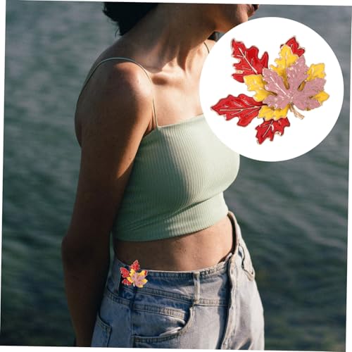 Ipetboom Ahornblatt Brosche für Damen Kreative Langlebige Metall Anstecknadel mit Mehrschichtigem Design Herbstliche Modebrosche für Kleidung Schals und Festliche Anlässe von Ipetboom