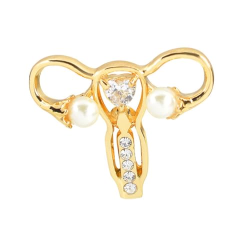 Ipetboom Alloy Brosche Uterus Form Damen Anstecknadel Goldfarbig Langlebig für Kleidung Taschen Hüte Geschenk von Ipetboom