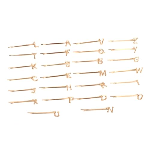 Ipetboom 26stücke Alphabet-haarnadeln Goldfarbene Haarspangen Buchstaben-haarnadeln Mädchen-haarspangen Haarstyling-accessoires Kopfschmuck Haarschmuck von Ipetboom