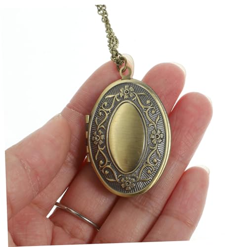 Ipetboom Antikes Bronze Fotoanhänger Oval mit Blumenmotiv zum Öffnen Kreative Geschenkidee Halskette Souvenir Schmuck für Damen und Herren Ipetboom Antikes Bronze Fotoanhänger Oval mit Blumenmotiv zum Öffnen Kreative Geschenkidee Halskette Souvenir Schmuck für Damen und Herren von Ipetboom