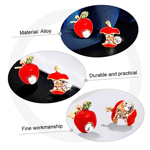 Ipetboom Apfel Ohrstecker mit Schmuck Ohranhänger für Damen Kreativer Ohrschmuck Leichter Edelstein Ohrschmuck Geeignet für Alltag und Party von Ipetboom